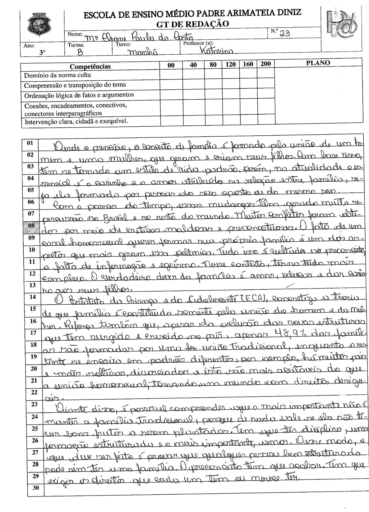 Redação Padre Arimateia