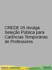 CREDE 09 divulga Seleção Pública para Carências Temporárias de Professores